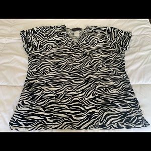 🦓🖤 Baby Phat Zebra Scrub Top Size Large 🦓🖤